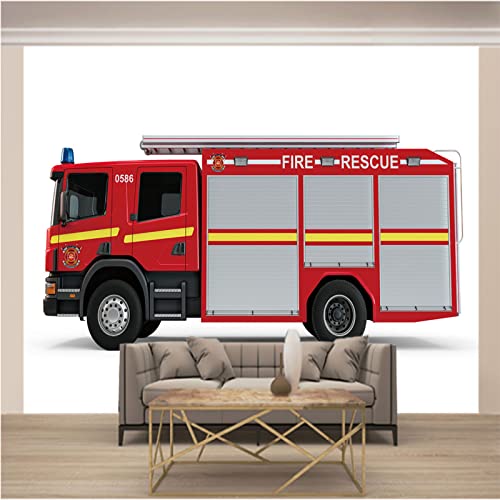 Fototapete Feuerwehr wandmalerei 3d Vlies Tapeten Wandtapete Moderne Wanddeko Wand Dekoration Wohnzimmer Schlafzimmer 250cm×175cm(Breite x Höhe) von HYMZHL