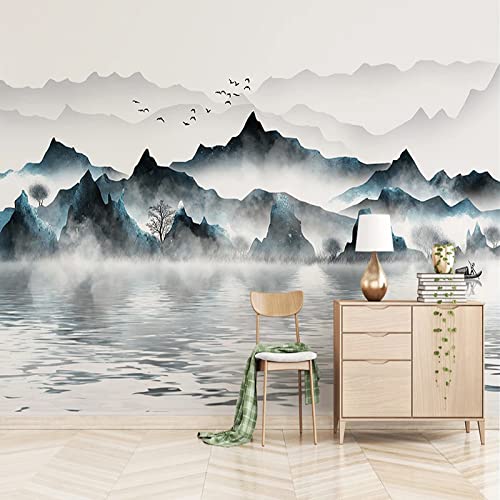 Fototapete Gebirge wandmalerei 3d Vlies Tapeten Wandtapete Moderne Wanddeko Design Wand Dekoration Wohnzimmer Schlafzimmer Büro 350cm×250cm(Breite x Höhe) von HYMZHL