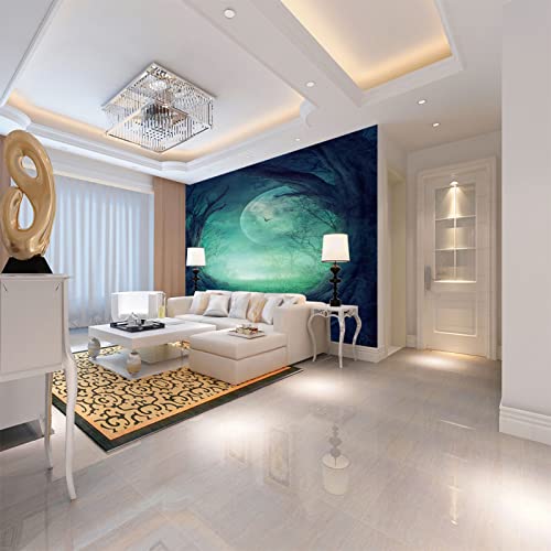 Fototapete Grüne Bäume wandmalerei 3d Vlies Tapeten Wandtapete Moderne Wanddeko Design Wand Dekoration Wohnzimmer Schlafzimmer Büro 150cm×105cm(Breite x Höhe) von HYMZHL