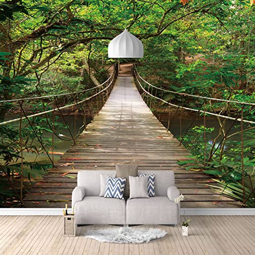 Fototapete Hängebrücke wandmalerei 3d Vlies Tapeten Wandtapete Moderne Wanddeko Design Wand Dekoration Wohnzimmer Schlafzimmer Büro 150cm×105cm(Breite x Höhe) von HYMZHL