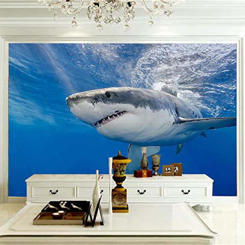 Fototapete Hai wandmalerei 3d Vlies Tapeten Wandtapete Moderne Wanddeko Wand Dekoration Wohnzimmer Schlafzimmer 250cm×175cm(Breite x Höhe) von HYMZHL