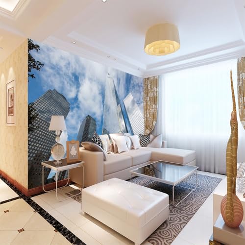 Fototapete Hochhaus wandmalerei 3d Vlies Tapeten Wandtapete Moderne Wanddeko Design Wand Dekoration Wohnzimmer Schlafzimmer Büro 250cm×175cm(Breite x Höhe) von HYMZHL