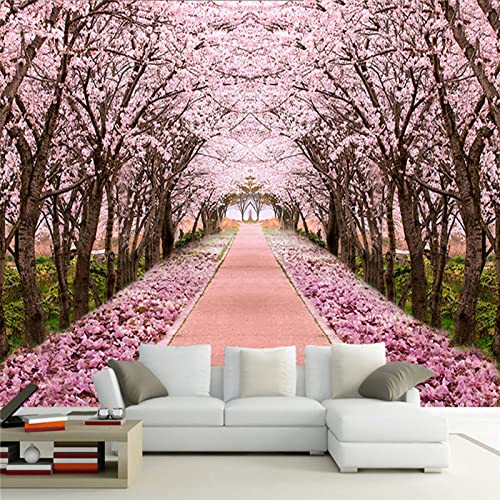 Fototapete Kirschblütenbaum wandmalerei 3d Vlies Tapeten Wandtapete Moderne Wanddeko Design Wand Dekoration Wohnzimmer Schlafzimmer Büro 400cm×280cm(Breite x Höhe) von HYMZHL