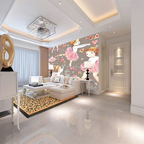 Fototapete Mädchen wandmalerei 3d Vlies Tapeten Wandtapete Moderne Wanddeko Wand Dekoration Wohnzimmer Schlafzimmer 250cm×175cm(Breite x Höhe) von HYMZHL