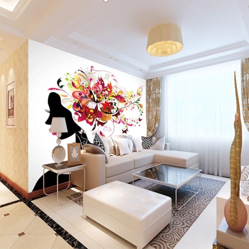Fototapete Mädchen wandmalerei 3d Vlies Tapeten Wandtapete Moderne Wanddeko Wand Dekoration Wohnzimmer Schlafzimmer 250cm×175cm(Breite x Höhe) von HYMZHL