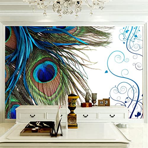 Fototapete Pfauen wandmalerei 3d Vlies Tapeten Wandtapete Moderne Wanddeko Wand Dekoration Wohnzimmer Schlafzimmer 250cm×175cm(Breite x Höhe) von HYMZHL