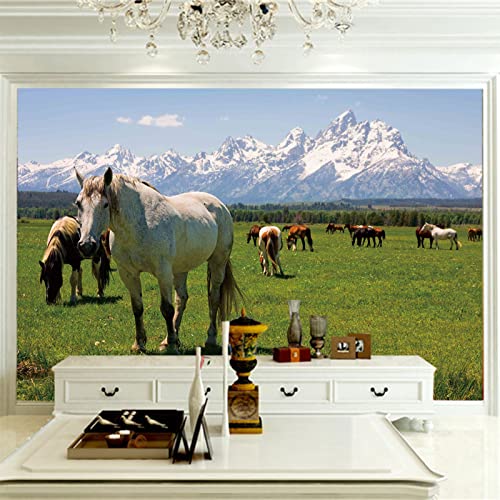 Fototapete Pferde wandmalerei 3d Vlies Tapeten Wandtapete Moderne Wanddeko Wand Dekoration Wohnzimmer Schlafzimmer 250cm×175cm(Breite x Höhe) von HYMZHL