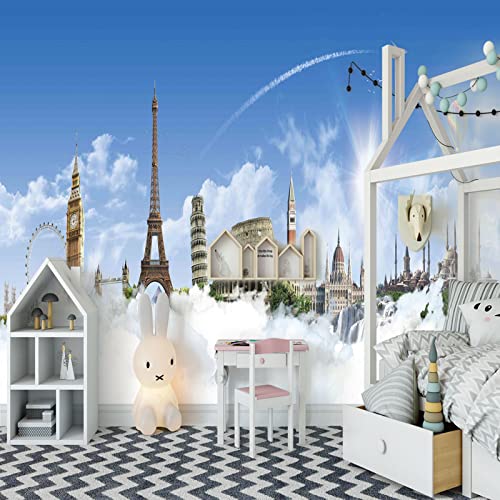 Fototapete Schloss wandmalerei 3d Vlies Tapeten Wandtapete Moderne Wanddeko Design Wand Dekoration Wohnzimmer Schlafzimmer Büro 150cm×105cm(Breite x Höhe) von HYMZHL