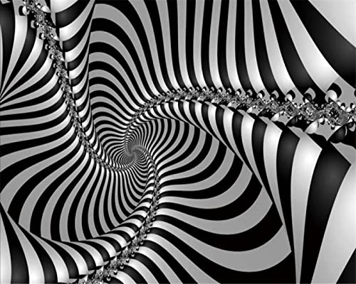 Fototapete Schwarz und Weiß wandmalerei 3d Vlies Tapeten Wandtapete Moderne Wanddeko Design Wand Dekoration Wohnzimmer Schlafzimmer Büro 250cm×175cm(Breite x Höhe) von HYMZHL