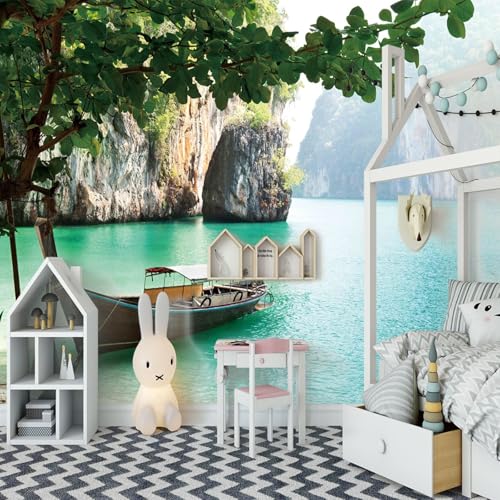 Fototapete See wandmalerei 3d Vlies Tapeten Wandtapete Moderne Wanddeko Design Wand Dekoration Wohnzimmer Schlafzimmer Büro 250cm×175cm(Breite x Höhe) von HYMZHL