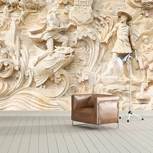 Fototapete Statue wandmalerei 3d Vlies Tapeten Wandtapete Moderne Wanddeko Design Wand Dekoration Wohnzimmer Schlafzimmer Büro 250cm×175cm(Breite x Höhe) von HYMZHL