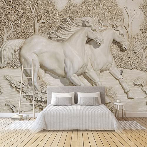 Fototapete Tier Pferd wandmalerei 3d Vlies Tapeten Wandtapete Moderne Wanddeko Design Wand Dekoration Wohnzimmer Schlafzimmer Büro 250cm×175cm(Breite x Höhe) von HYMZHL