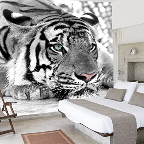 Fototapete Tiger wandmalerei 3d Vlies Tapeten Wandtapete Moderne Wanddeko Design Wand Dekoration Wohnzimmer Schlafzimmer Büro 350cm×250cm(Breite x Höhe) von HYMZHL