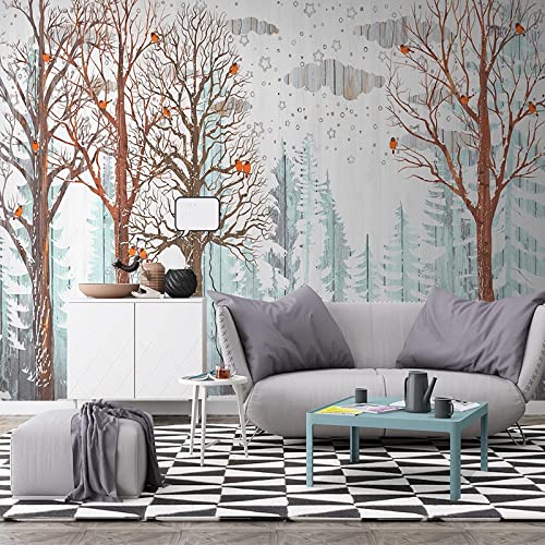 Fototapete Wald wandmalerei 3d Vlies Tapeten Wandtapete Moderne Wanddeko Design Wand Dekoration Wohnzimmer Schlafzimmer Büro 150cm×105cm(Breite x Höhe) von HYMZHL