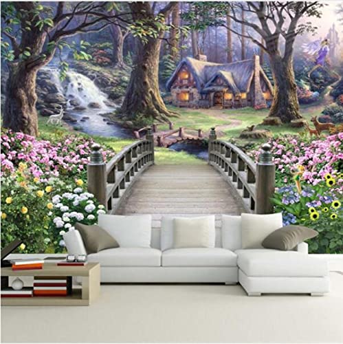 Fototapete Wald wandmalerei 3d Vlies Tapeten Wandtapete Moderne Wanddeko Design Wand Dekoration Wohnzimmer Schlafzimmer Büro 250cm×175cm(Breite x Höhe) von HYMZHL