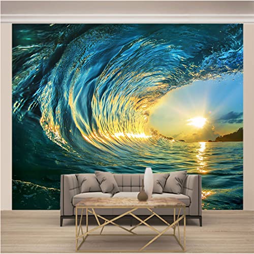 Fototapete Wellen wandmalerei 3d Vlies Tapeten Wandtapete Moderne Wanddeko Wand Dekoration Wohnzimmer Schlafzimmer 150cm×105cm(Breite x Höhe) von HYMZHL