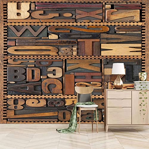 Tapeten Wandbild Buchstaben 3D Wandtapete Fototapete Tapete Für Baby Kinder Kinderzimmer Wandmalereien 200cm×140cm(Breite x Höhe) von HYMZHL