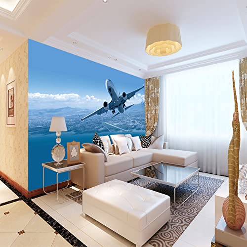 Tapeten Wandbild Flugzeug 3D Wandtapete Fototapete Tapete Für Baby Kinder Kinderzimmer Wandmalereien 300cm×210cm(Breite x Höhe) von HYMZHL