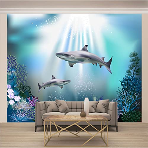 Tapeten Wandbild Hai 3D Wandtapete Fototapete Tapete Für Baby Kinder Kinderzimmer Wandmalereien 200cm×140cm(Breite x Höhe) von HYMZHL