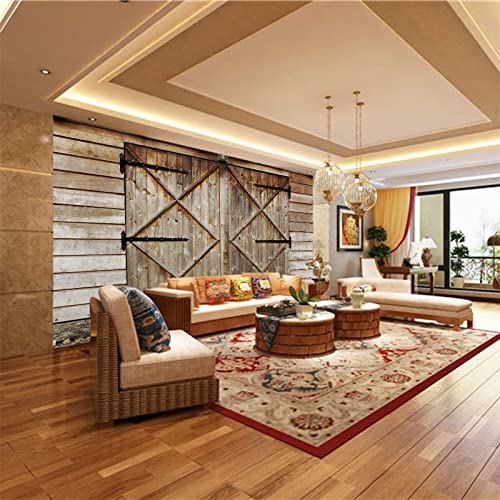 Tapeten Wandbild Holztüren 3D Wandtapete Fototapete Tapete Für Baby Kinder Kinderzimmer Wandmalereien 430cm×300cm(Breite x Höhe) von HYMZHL