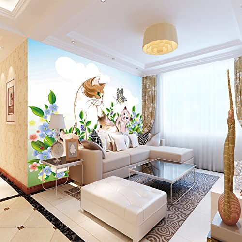 Tapeten Wandbild Katzen 3D Wandtapete Fototapete Tapete Für Baby Kinder Kinderzimmer Wandmalereien 200cm×140cm(Breite x Höhe) von HYMZHL
