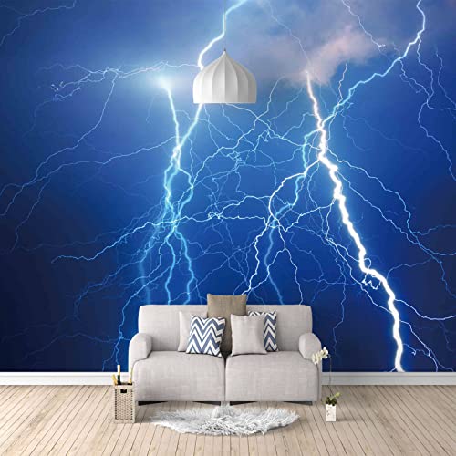 Vlies Fototapete Blitz Fototapete 3D Foto Tapete Schlafzimmer Wohnzimmer Moderne Vliestapete Wandtapete Motivtapeten 3d Effekt Wand Dekoration 250cm×175cm(Breite x Höhe) von HYMZHL