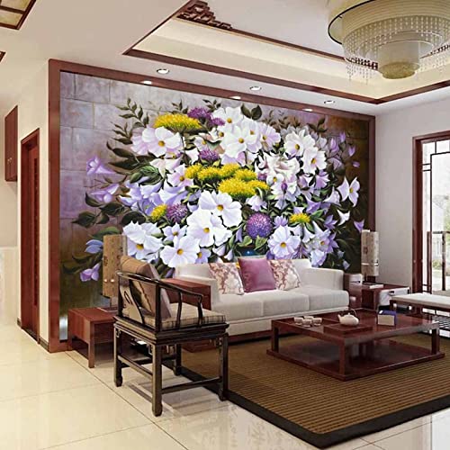 Vlies Fototapete Blumen Fototapete 3D Foto Tapete Schlafzimmer Wohnzimmer Moderne Vliestapete Wandtapete Motivtapeten 3d Effekt Wand Dekoration 250cm×175cm(Breite x Höhe) von HYMZHL