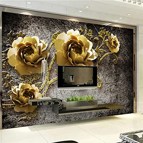 Vlies Fototapete Blumen Fototapete 3D Foto Tapete Schlafzimmer Wohnzimmer Moderne Vliestapete Wandtapete Motivtapeten 3d Effekt Wand Dekoration 250cm×175cm(Breite x Höhe) von HYMZHL