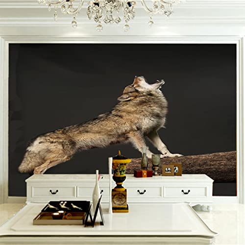 Vlies Fototapete Der Wolf 3D Foto Tapete Schlafzimmer Wohnzimmer Moderne Vliestapete Wandtapete Motivtapeten Effekt Wand Dekoration 250cm×175cm(Breite x Höhe) von HYMZHL