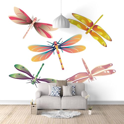 Vlies Fototapete Libelle Fototapete 3D Foto Tapete Schlafzimmer Wohnzimmer Moderne Vliestapete Wandtapete Motivtapeten 3d Effekt Wand Dekoration 150cm×105cm(Breite x Höhe) von HYMZHL