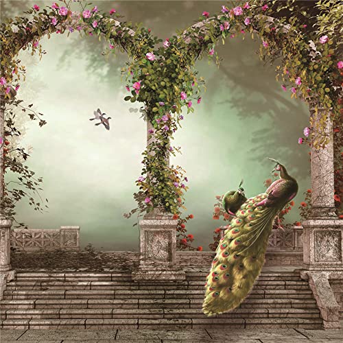 Vlies Fototapete Pfau Fototapete 3D Foto Tapete Schlafzimmer Wohnzimmer Moderne Vliestapete Wandtapete Motivtapeten 3d Effekt Wand Dekoration 250cm×175cm(Breite x Höhe) von HYMZHL