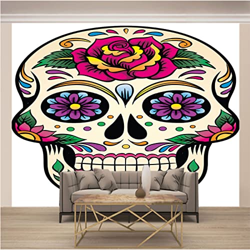 Vlies Fototapete Schädel 3D Foto Tapete Schlafzimmer Wohnzimmer Moderne Vliestapete Wandtapete Motivtapeten Effekt Wand Dekoration 150cm×105cm(Breite x Höhe) von HYMZHL