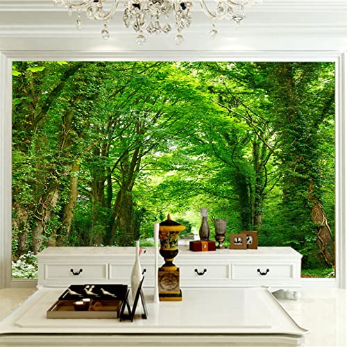 Vlies Fototapete Wald 3D Foto Tapete Schlafzimmer Wohnzimmer Moderne Vliestapete Wandtapete Motivtapeten Effekt Wand Dekoration 150cm×105cm(Breite x Höhe) von HYMZHL