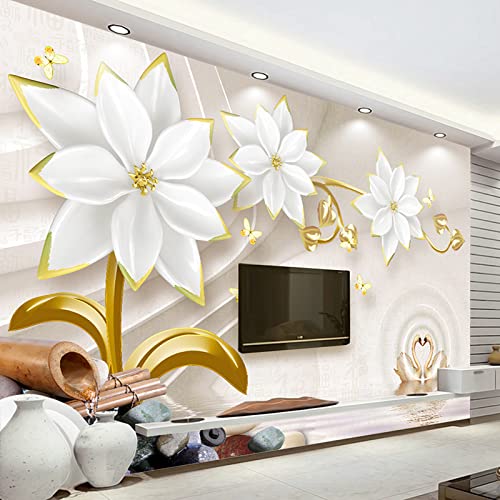 wandmalerei 3d Blumen Tapeten Wandbild wohnzimmer tapete schlafzimmer wanddekoration aufkleber heimdekoration wandkunst 430cm×300cm(Breite x Höhe) von HYMZHL