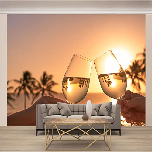 wandmalerei 3d Weinglas Tapeten Wandbild wohnzimmer tapete schlafzimmer wanddekoration aufkleber heimdekoration wandkunst 350cm×256cm(Breite x Höhe) von HYMZHL