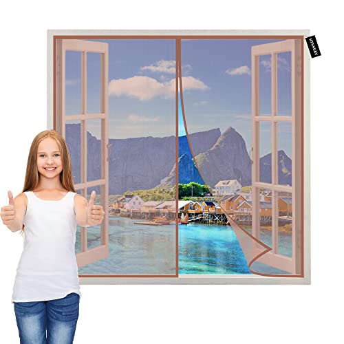 Fliegengitter Magnet Fenster 130x230cm Braun Insektenschutz Magnetvorhang Balkontür mit Klettband Fliegengittertüren Ohne Bohren für Fenster und Türen Fliegengitter Magnet Fenster 130x230cm Braun Insektenschutz Magnetvorhang Balkontür mit Klettband Fliegengittertüren Ohne Bohren für Fenster und Türen von HYNSERV