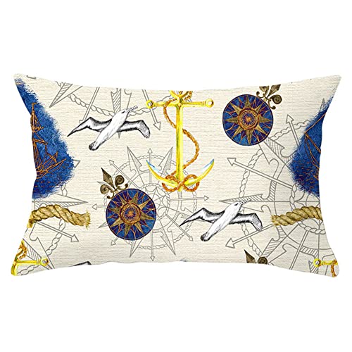 1er Set Dekorativ Kissenbezug Kissenhülle Baumwolle Leinen 40x70cm Anker Möwe nautisch R735 Quadrat Doppelseitig Kissenbezüge mit Unsichtbarem Reißverschluss für Sofa Büro Home 1er Set Dekorativ Kissenbezug Kissenhülle Baumwolle Leinen 40x70cm Anker Möwe nautisch R735 Quadrat Doppelseitig Kissenbezüge mit Unsichtbarem Reißverschluss für Sofa Büro Home von HYNY