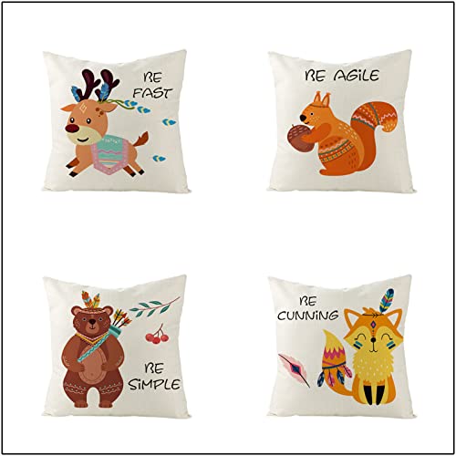 4er Set Dekorativ Kissenbezug 35x35cm Quadratischer Samt Dekokissen mit Verstecktem Reißverschluss Doppelseitiger Druck Cartoon Cute Animals Zierkissenbezüge für Sofa Auto Outdoor Schlafzimmer 4er Set Dekorativ Kissenbezug 35x35cm Quadratischer Samt Dekokissen mit Verstecktem Reißverschluss Doppelseitiger Druck Cartoon Cute Animals Zierkissenbezüge für Sofa Auto Outdoor Schlafzimmer von HYNY
