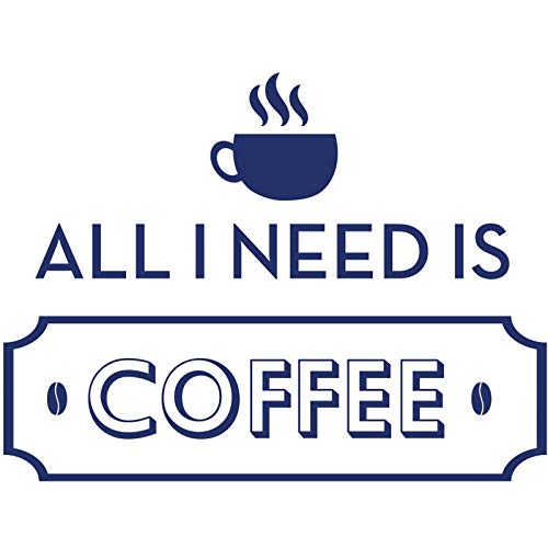 HYO All I Need is Coffee Vinyl, Dunkelblau, 100 x 75 cm von HYO