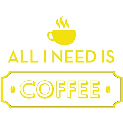 HYO All I Need is Coffee Vinyl, Gelb, 100 x 75 cm von HYO