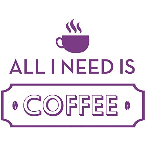 HYO All I Need is Coffee Vinyl, Violett, 100 x 75 cm von HYO