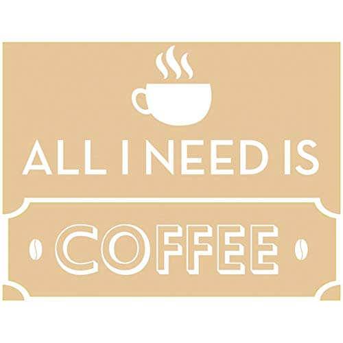 HYO All I Need is Coffee Vinyl, Weiß, 100 x 75 cm von HYO