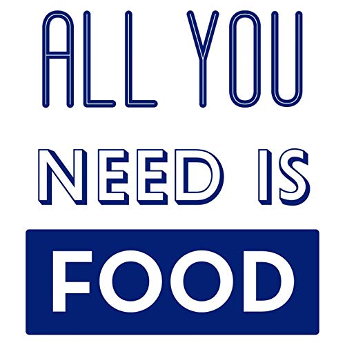 HYO All You Need is Food Vinyl, Dunkelblau, 75 x 75 cm von HYO