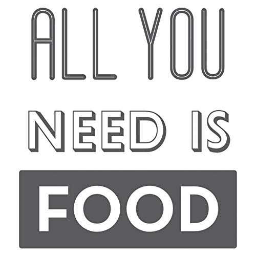 HYO All You Need is Food Vinyl, Dunkelgrau, 75 x 75 cm von HYO