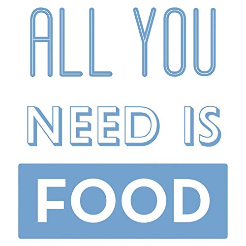 HYO All You Need is Food Vinyl, hellblau, 75 x 75 cm von HYO