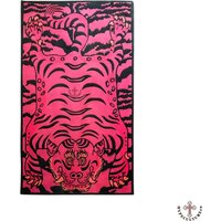 Premium Tibetian Tiger Teppich/Hot Pink Tiger Handgemacht Handgefertigt Flur Vatertagsgeschenk von HYPECULTURECo