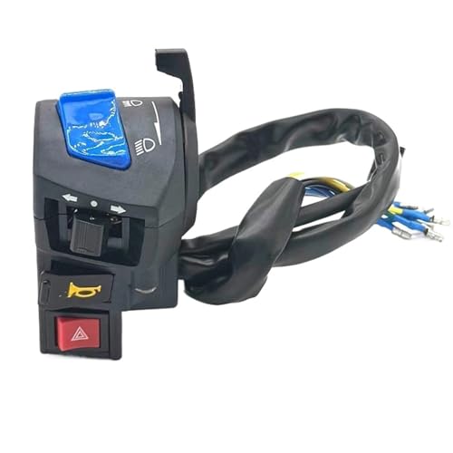 Motorrad-Lenkerschalter Mit Notfall-Doppelblitzschalter, Hupen-Blinker-Scheinwerferknopf, Universell Control Switch Zubehör Motorrad-Lenkerschalter Mit Notfall-Doppelblitzschalter, Hupen-Blinker-Scheinwerferknopf, Universell Control Switch Zubehör von HYPERICIN