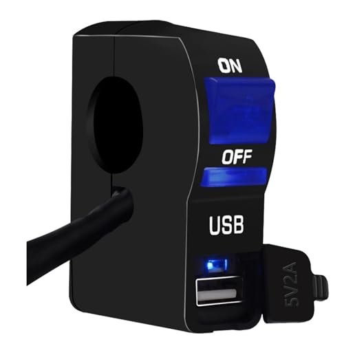 Scheinwerferschalter Motorrad-Lenker-Scheinwerferschalter, Transparentes Licht Mit USB-Handy-12V5A-Schalter-Modifikationsteilen(2) von HYPERICIN