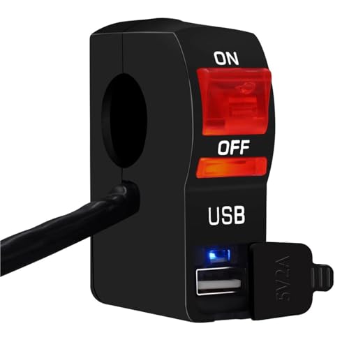 Scheinwerferschalter Motorrad-Lenker-Scheinwerferschalter, Transparentes Licht Mit USB-Handy-12V5A-Schalter-Modifikationsteilen(3) von HYPERICIN