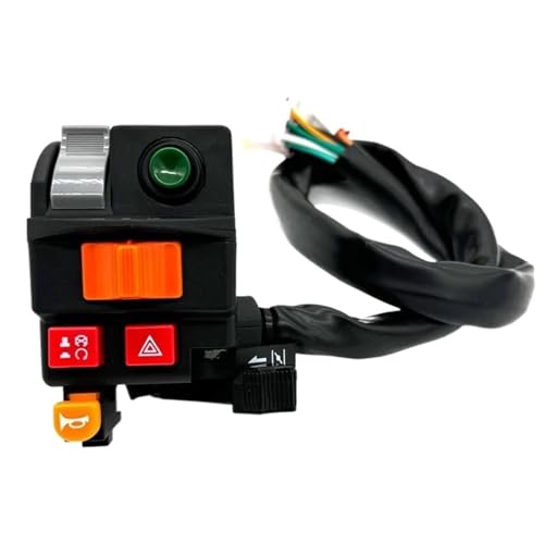 Scheinwerferschalter Multifunktionale 22-mm-Motorrad-Lenkerschalter, Hupe, Elektrischer Scheinwerfer, Blinker, Notstart-Flammendurchschlag-Taste Scheinwerferschalter Multifunktionale 22-mm-Motorrad-Lenkerschalter, Hupe, Elektrischer Scheinwerfer, Blinker, Notstart-Flammendurchschlag-Taste von HYPERICIN
